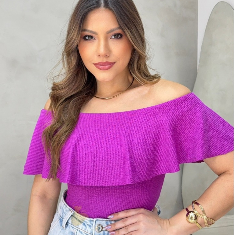 Body Blusinha Ciganinha Modelo Ombro a Ombro Feminino Texturizado Tecido Premium em Oferta na Shopee