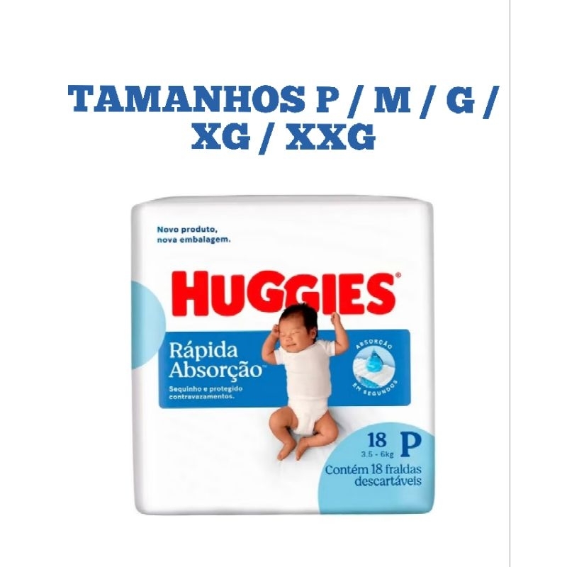 Fralda Huggies P / M / G / XG / XXG Tripla Proteção 1 Pacote
