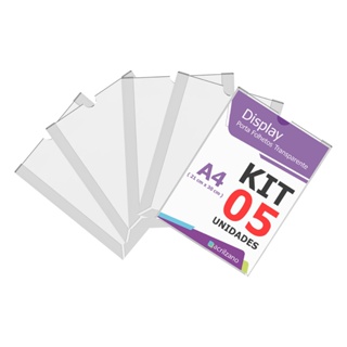 Kit 5 Unidades Display Moldado PETG A4 Transparente para Fixação em Parede em Oferta na Shopee
