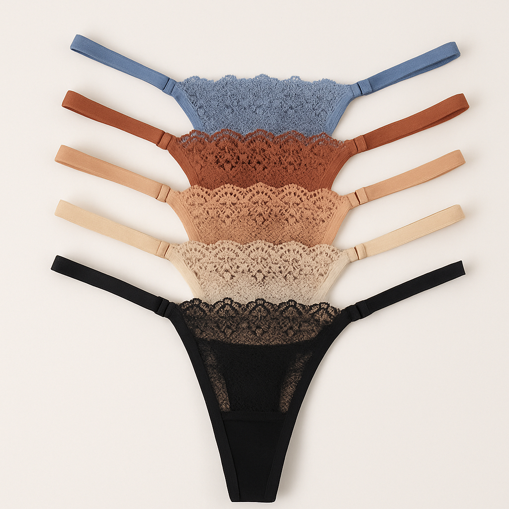 Kit 5 Calcinha Fio Dental Fio Duplo Regulagem Lingerie Sexy 920