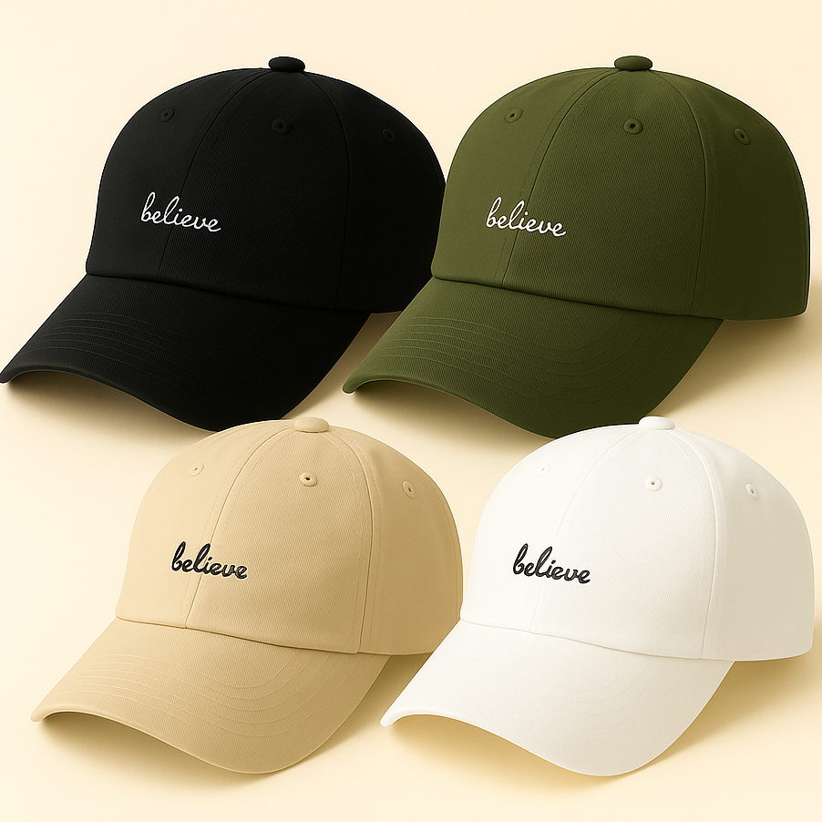 Bone Believe Casual Retrô Bordado Praia Unissex com Regulagem Todas as Cores em Oferta na Shopee