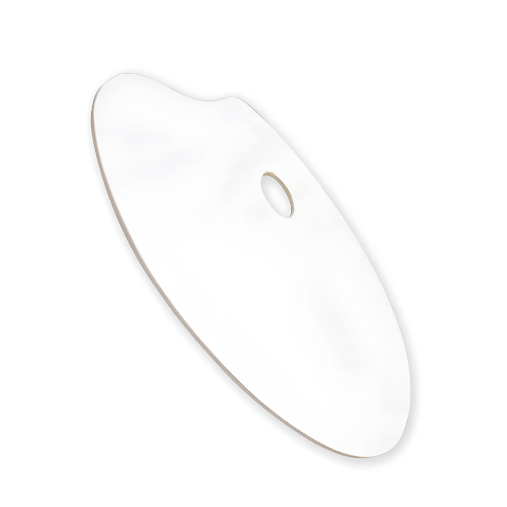 Paleta Pintura Aquarela de Tinta Formato Anatômico Oval MDF Branco Média 20x30cm