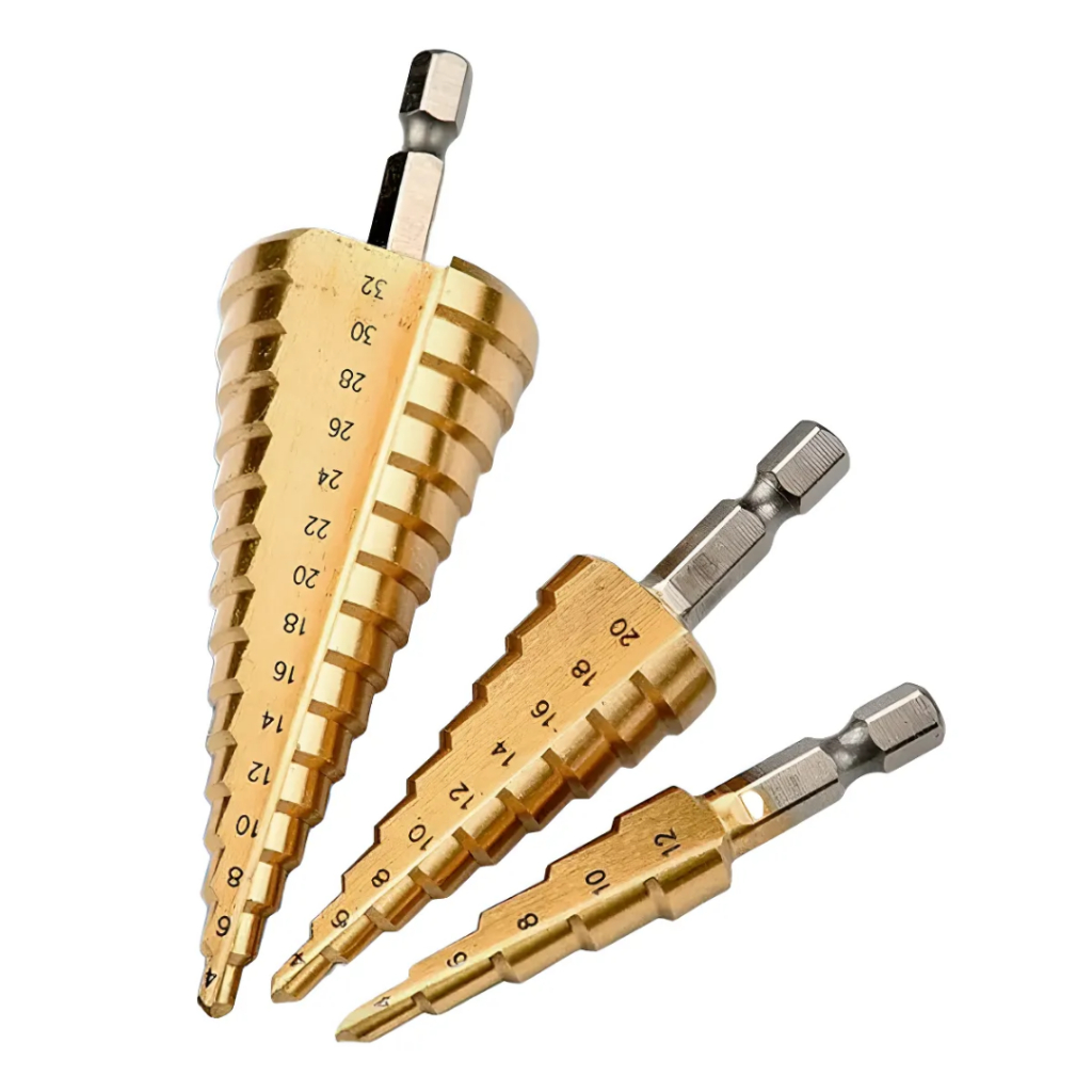 Jogo De Brocas Escalonadas Kit 3un 3-32 De Titânio em Oferta na Shopee