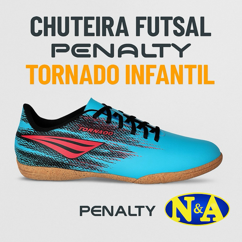 Chuteira Futsal Penalty Tornado Infantil Juvenil Oficial 28 ao 36