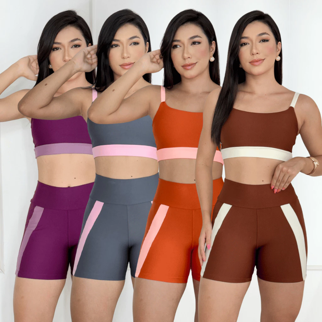 Conjunto Fitness Feminino Suplex Premium Top Alcinha Short Cós Alto Zero Transparência Treino — imagem 1