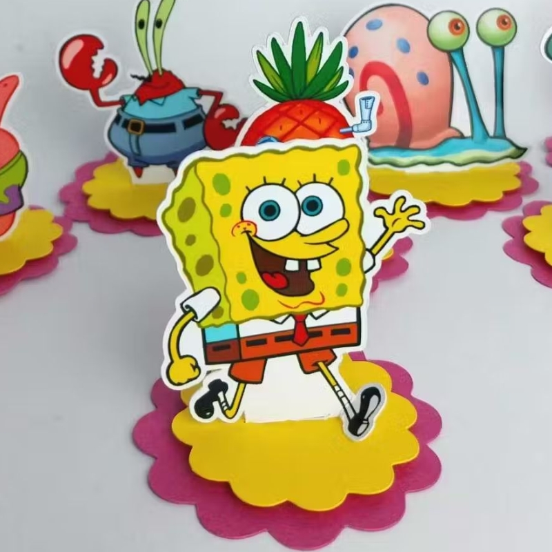 Envio Rápido - Apliques Bob Esponja Menina em Camadas – Toppers Lembrancinhas Personalizadas Decoração e Festa Infantil