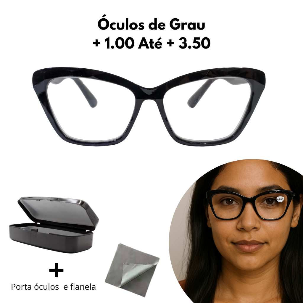 óculos de grau leitura perto gatinho 3D 2016 em Oferta na Shopee