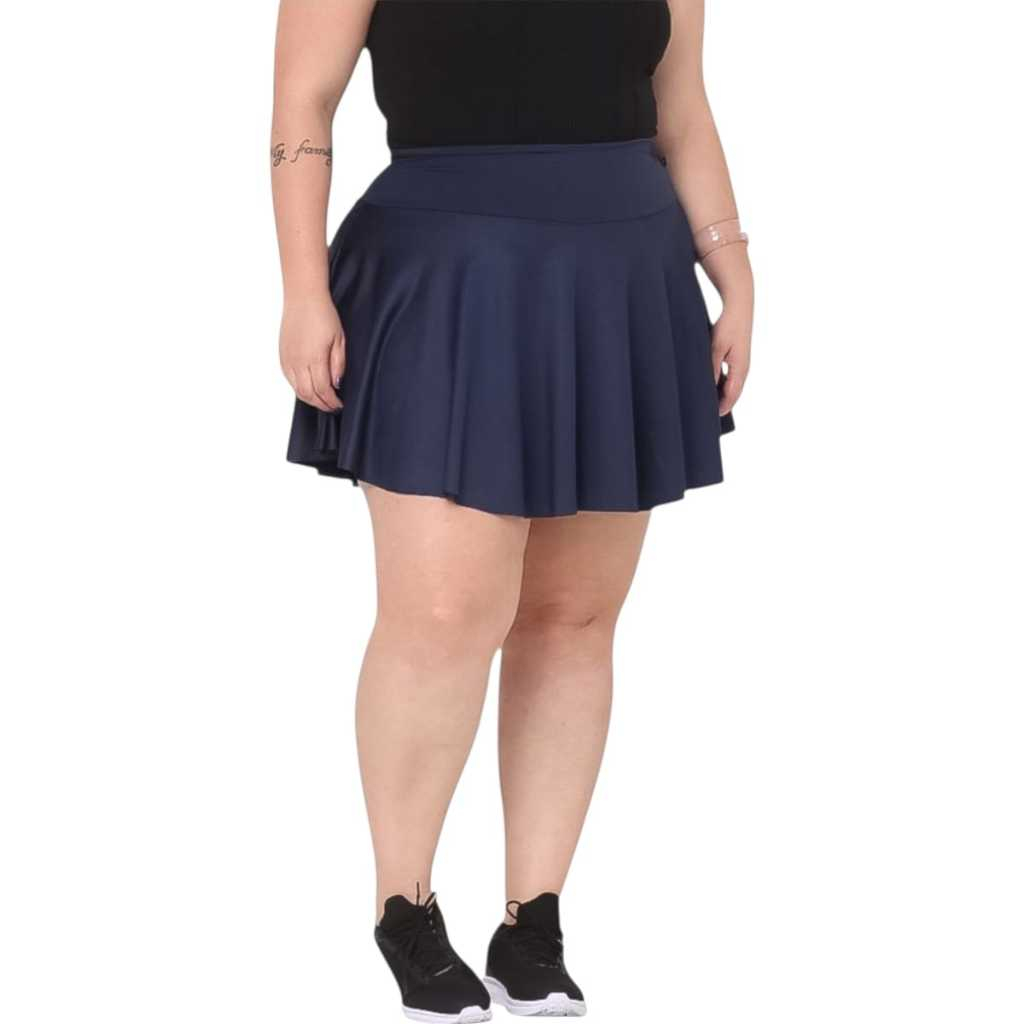 Short Saia Plus Size Feminina Academia Cintura Alta G1 G2 G3 G4 em Oferta na Shopee