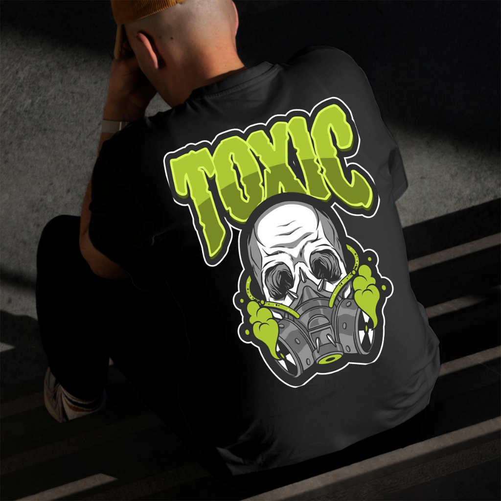 Camiseta Masculina Estampada Toxico 100% Algodão Estilo Conforto Diário Do Tamanho P ao GG