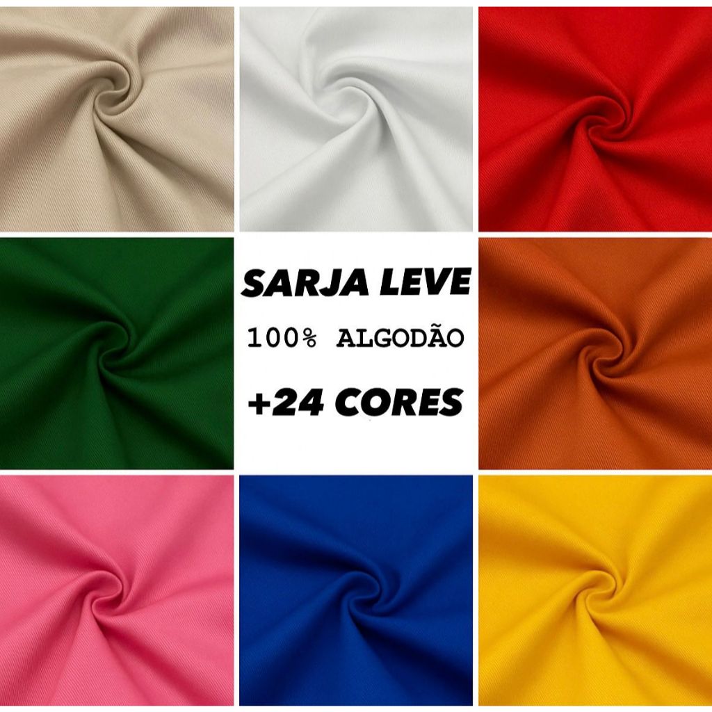 Sarja Leve Peletizada 194g 100% Algodão - 1,00m x 1,70m -  Tecido Por Metro em Oferta na Shopee