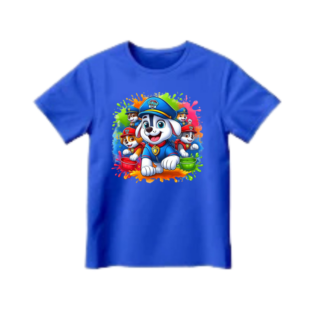 Camiseta Infantil Blusa Patrulha Canina Divertido Colorido Algodão