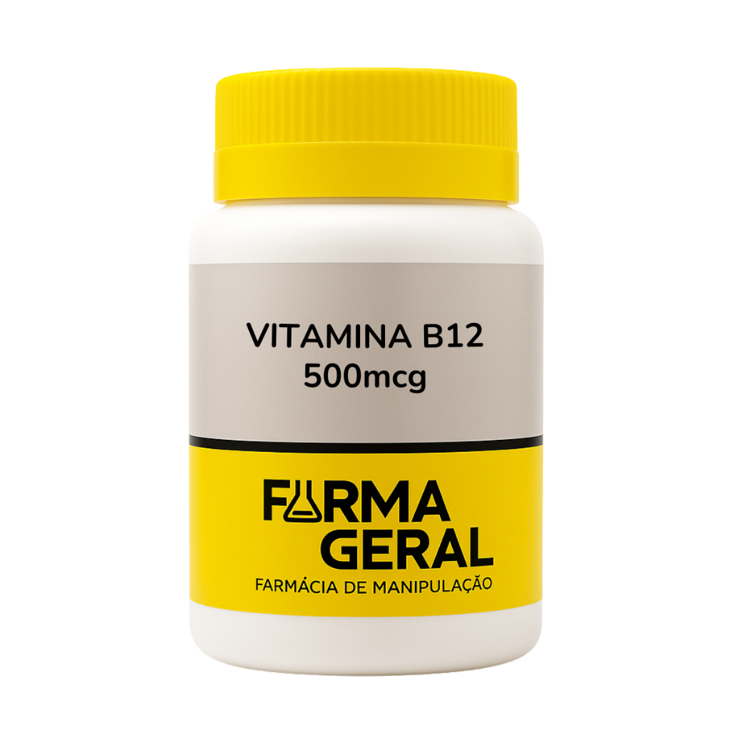 Vitamina B12 500mcg Metilcobalamina Suplemento Cérebro Energia 60 Cápsulas