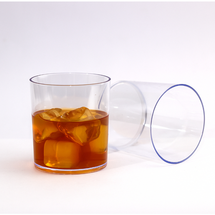 Kit 100 Copos Whisky 330ml Acrílico Liso Premium Copo Drinks Bar Balada Festa Evento Inquebrável