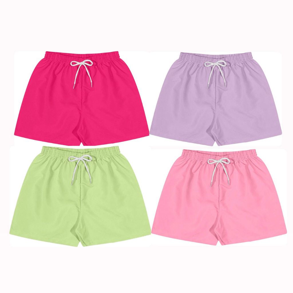 KIT C/2 BERMUDA SHORTS MENINA INFALTIL - VERÃO ESTAMPADO TACTEL TAM 1 ao 14