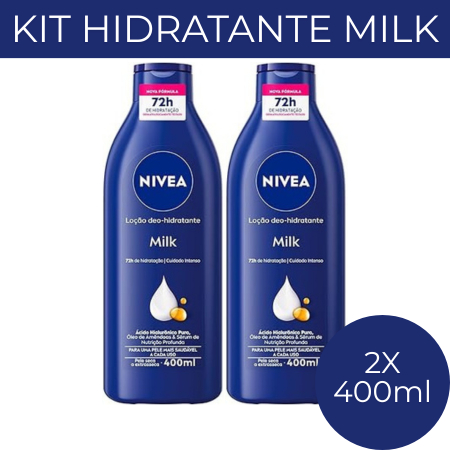 KIT com 2 unidades de Loção Hidratante Nivea Milk 400 ml cada