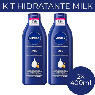 KIT com 2 unidades de Loção Hidratante Nivea Milk 400 ml em Oferta na Shopee
