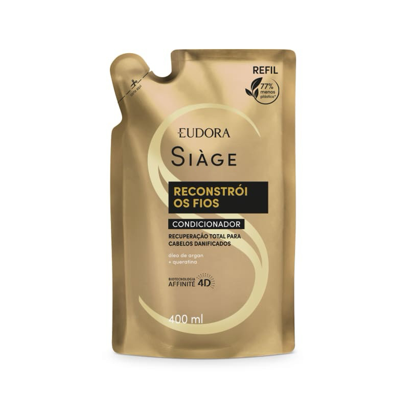 Refil Condicionador Siàge Reconstrói os Fios 400ml - EUDORA em Oferta na Shopee
