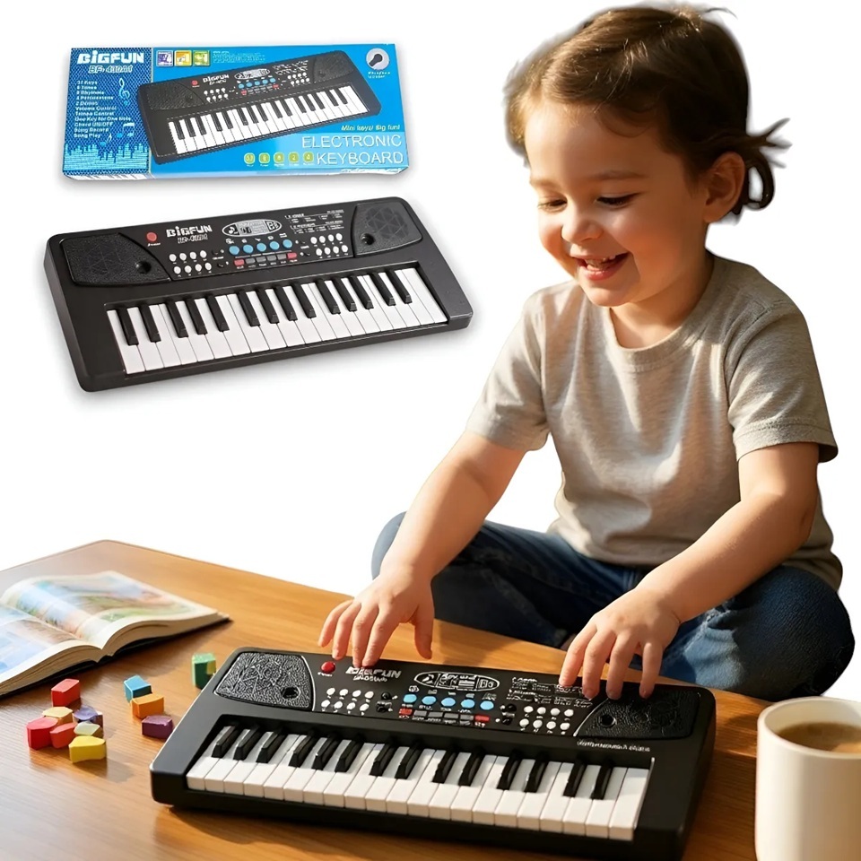Teclado Eletrônico Musical Infantil 37 Teclas Preto