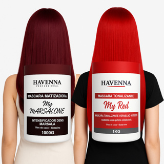 Kit contendo 1 Mascara Matizadora Para Cabelos Marsala Marsalone 1kg e 1 Mascara Matizadora Para Cabelos Vermelhos 1kg em Oferta na Shopee