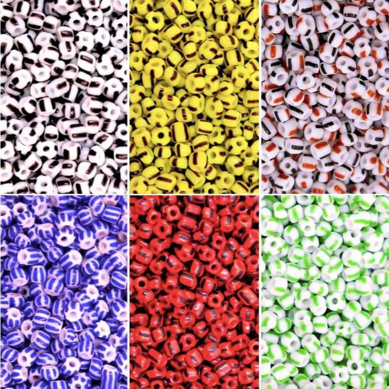 230 Peças Miçanga Rajada Vidro Pacote Pulseira Artesanato Guia Umbanda