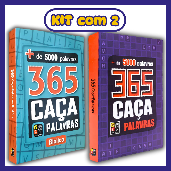 Kit 2 Livros Caça Palavras | Roxo + Bíblico | Relaxante e Anti-Stress para Idosos Crianças e Adultos