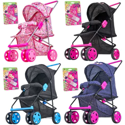 Carrinho De Boneca Milano Infantil Grande Rosa P/ Bebê Reborn + Mamadeira - Brinquedos Para Menina