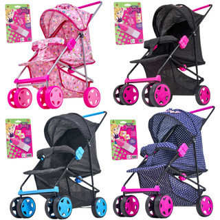 Carrinho De Boneca Milano Infantil Grande Rosa P/ Bebê Reborn + Mamadeira - Brinquedos Pa…