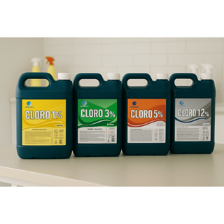 Cloro Líquido 5 Litros Galão Limpeza Pesada Desinfecção Higienização Alvejante Purificador Várias Concentrações em Oferta na Shopee