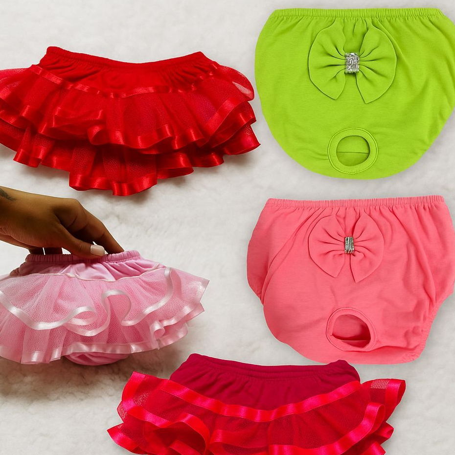 Calcinha Pet em Malha Para Cachorros | Com Elástico e Renda | Confortável | catalogoedipets em Oferta na Shopee