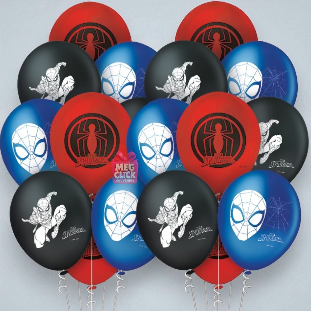 Kit 25 Balões Homem-Aranha Spider-Man | Decoração Festa Infantil Super-Herói Aniversário [REGINA]