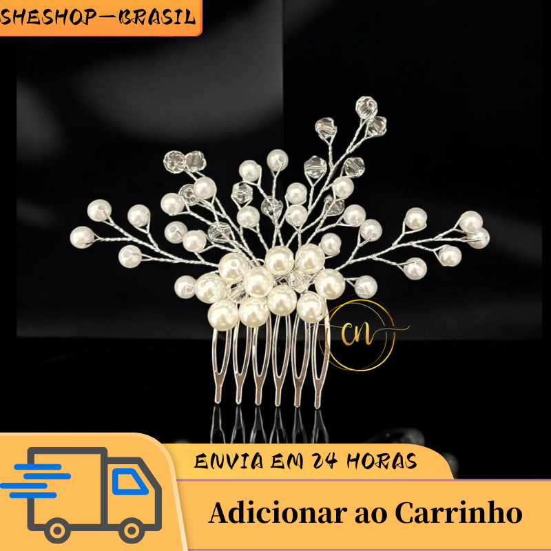 SHE - Enfeite Arranjo Grampo Coque para Penteados Noivas Floristas