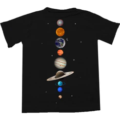 Camisa masculina Básica Camiseta Alta Qualidade 100% Algodão Estampa Sistema Solar Tamanho 2 ao GG