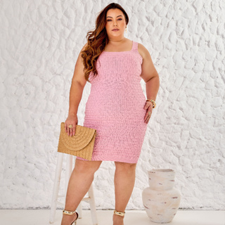 Vestido Mini Decote Quadrado Plus Size Alça Larga Tijolinho Feminino em Oferta na Shopee