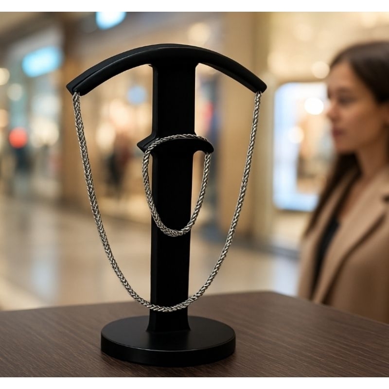 Suporte Expositor de Colares Correntes Pulseiras e Bijuterias Moderno para Organização Exposição em Lojas ou Residências