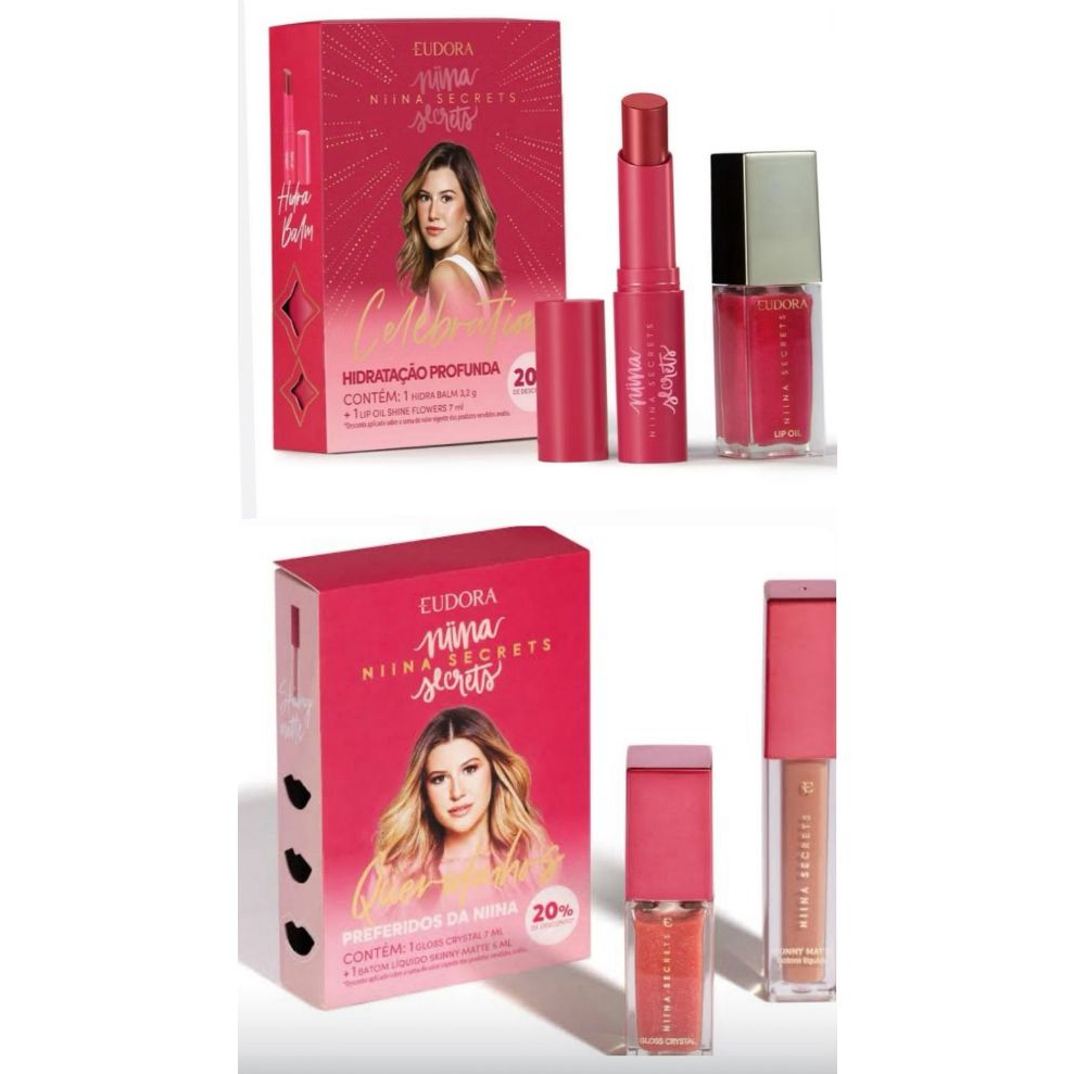 Eudora Kits - Kit Niina Secrets Celebration (2 Produtos) + Kit Queridinhos da Niina (2 Produtos)