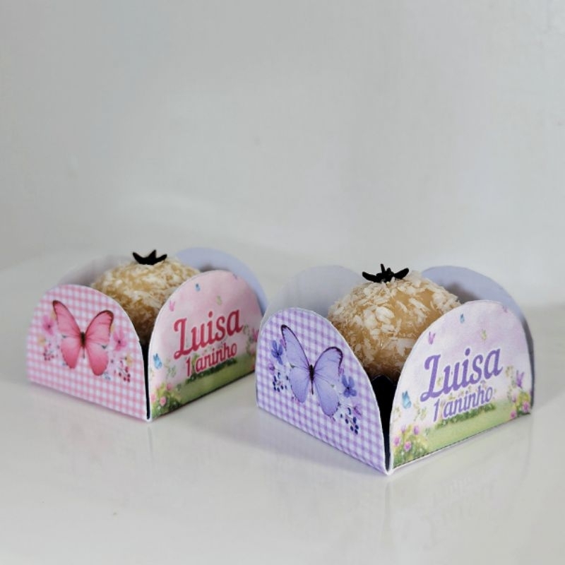 Forminhas para Doces e Brigadeiros Personalizadas Jardim de Borboletas – mesversário, festas, aniversários