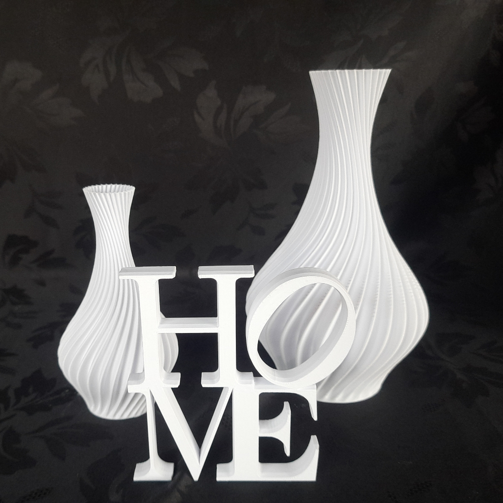 Kit Decoração De Mesa 2 Vasos Espiral Com Palavra Home  Decoração Elegante Vasos E Palavra Modernas