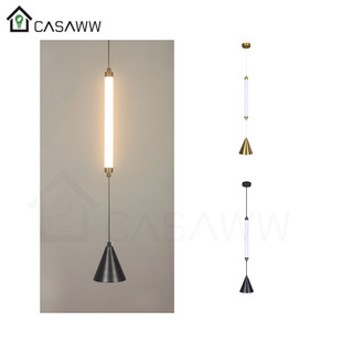 Pendente LED Tubo Minimalista Dourado Preto Pendente Cone Design Lavabo Cozinha Bar Cabeceira Lustre