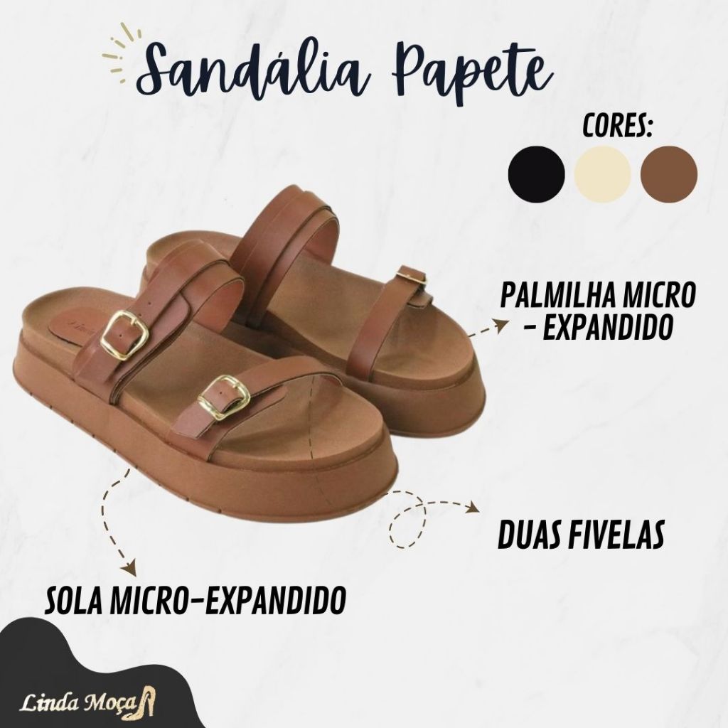 Sandália Papete Feminina Casual Conforto Verão em Oferta na Shopee