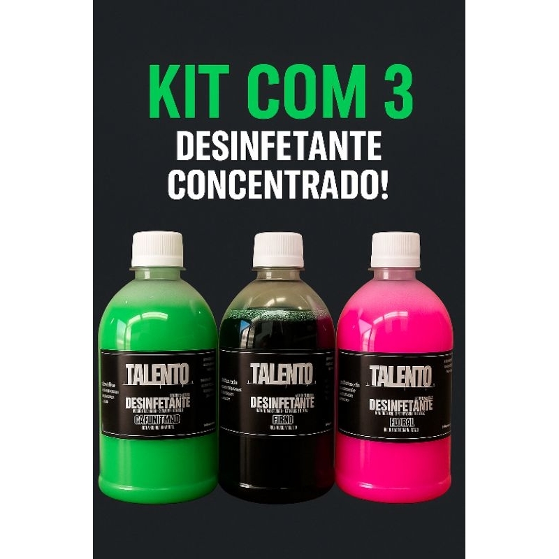 kIT COM 3 DESINFETANTE CONCENTRADO, PRODUTOS DE LIMPEZA PARA CASA em Oferta na Shopee