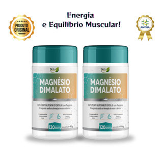 Magnésio Dimalato 600 mg 120 Capsulas Kit 2 Uni. Acompanha Laudo + Nf NatuPremium em Oferta na Shopee