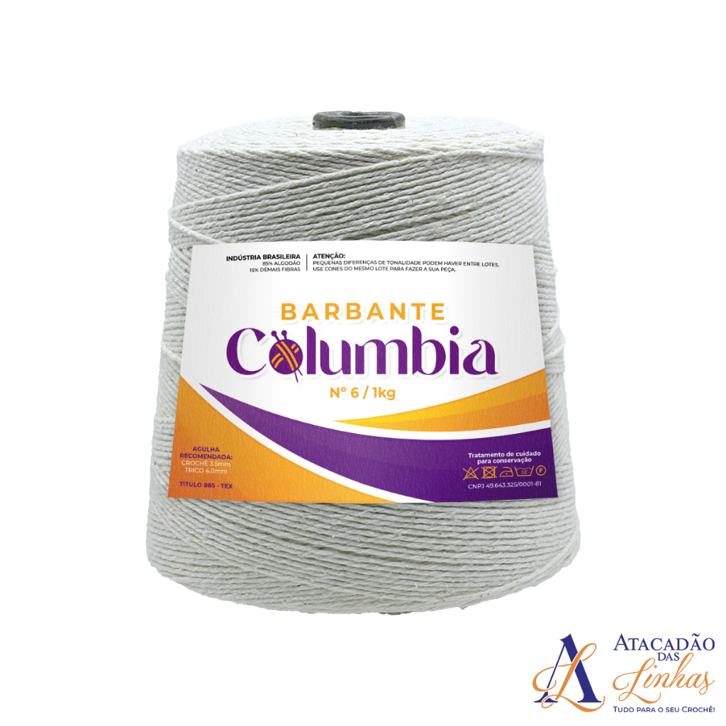 BARBANTE COLUMBIA CRU 1Kg E 600g Nº6 E Nº4 - OFERTA DE LANÇAMENTO -  CROCHÊ ARTESANATO TRICÔ MACRAMÊ OFERTA PROMOÇÃO