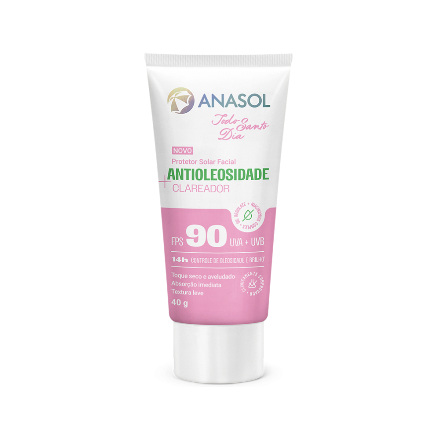 Anasol Protetor Solar Facial Todo Santo Dia TSD Antioleosidade Clareador FPS 90 - 40g