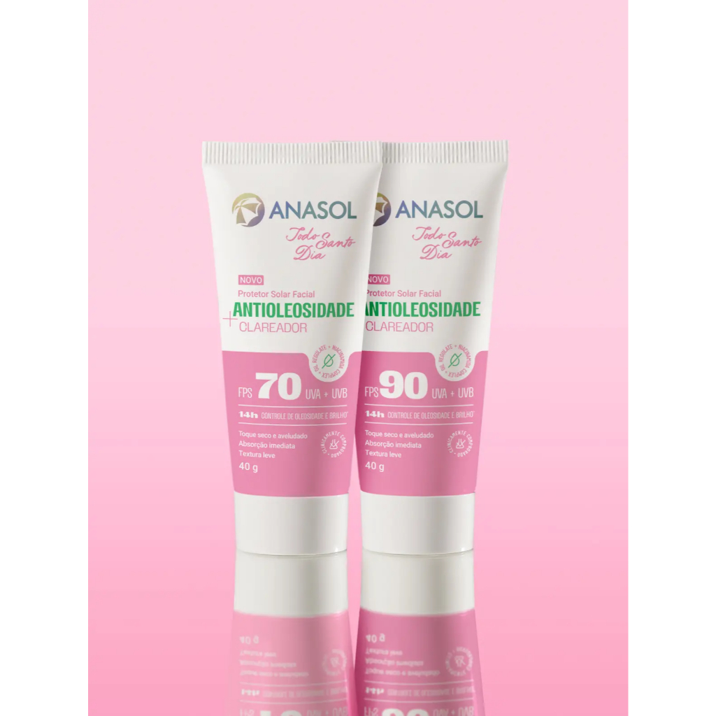 Anasol Protetor Solar Facial Todo Santo Dia TSD Antioleosidade Clareador FPS 90 - 40g — imagem 2 de 2