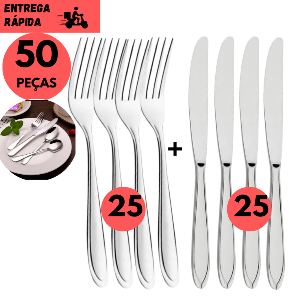 50/40/30 ou 20 Pçs Jogo Talheres Inox Garfos e Facas de Mesa Utensílios Cozinha Refeição uso Diário em Oferta na Shopee