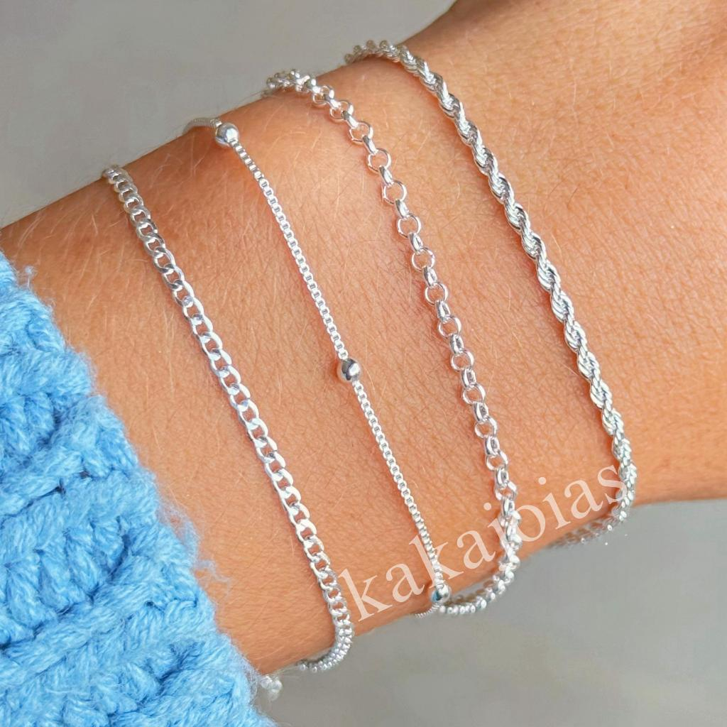 Pulseiras Prata 925 Feminina Fio Bolinhas em Oferta na Shopee