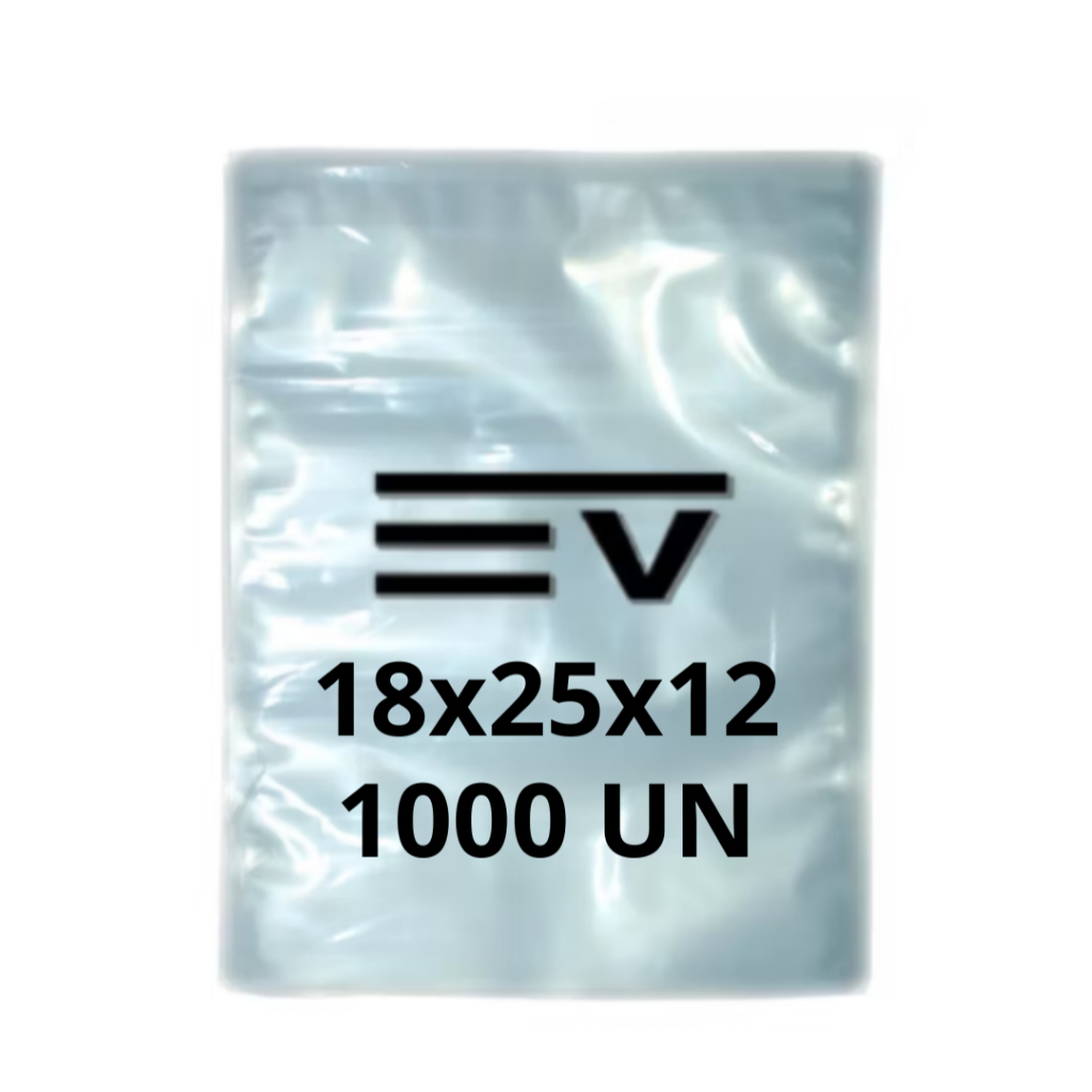 Embalagem Saco a Vacuo Alimento 18x25 12 micras 1000 Unidades