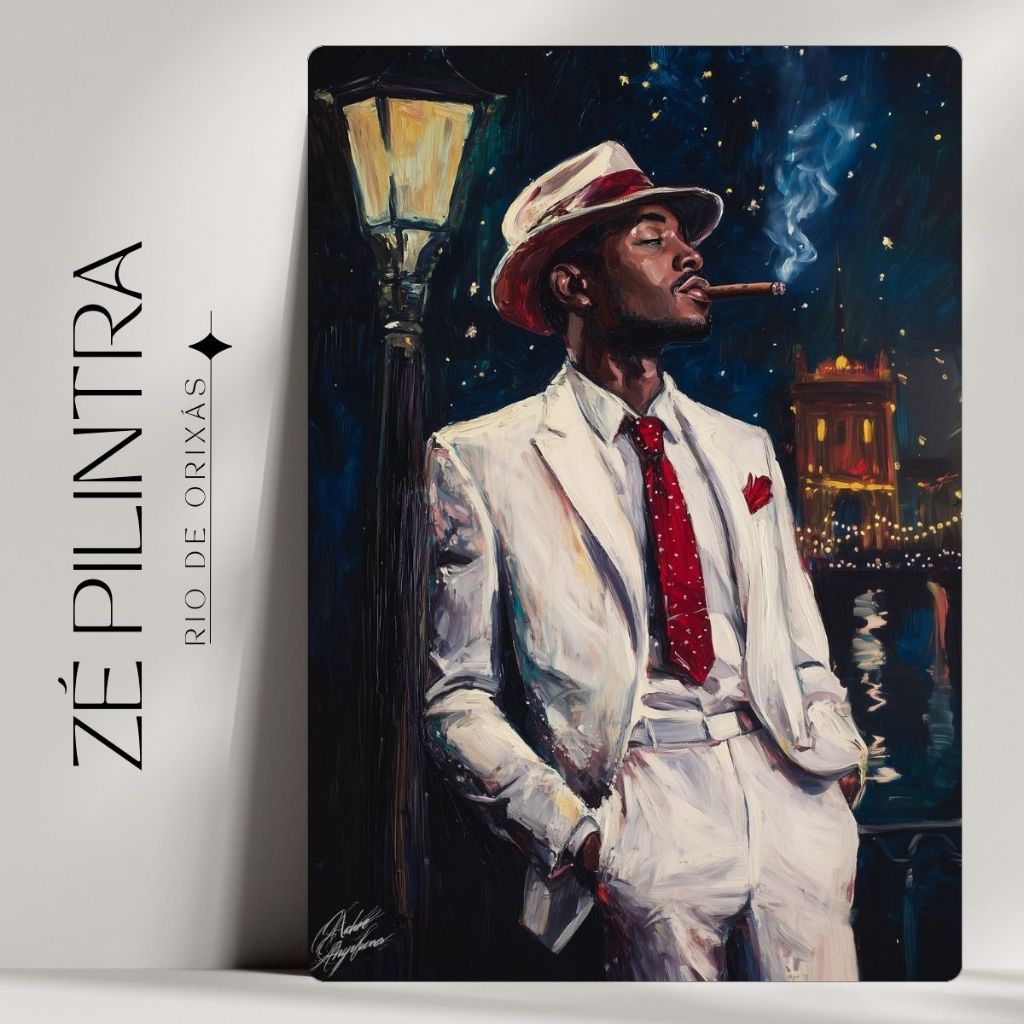 Quadro Decorativo Orixá Zé Pilintra – Coleção Rio de de Orixás - Envio Imediato.