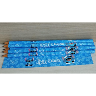 40 lembrancinha lápis personalizado para festa infantil Stitch azul em Oferta na Shopee
