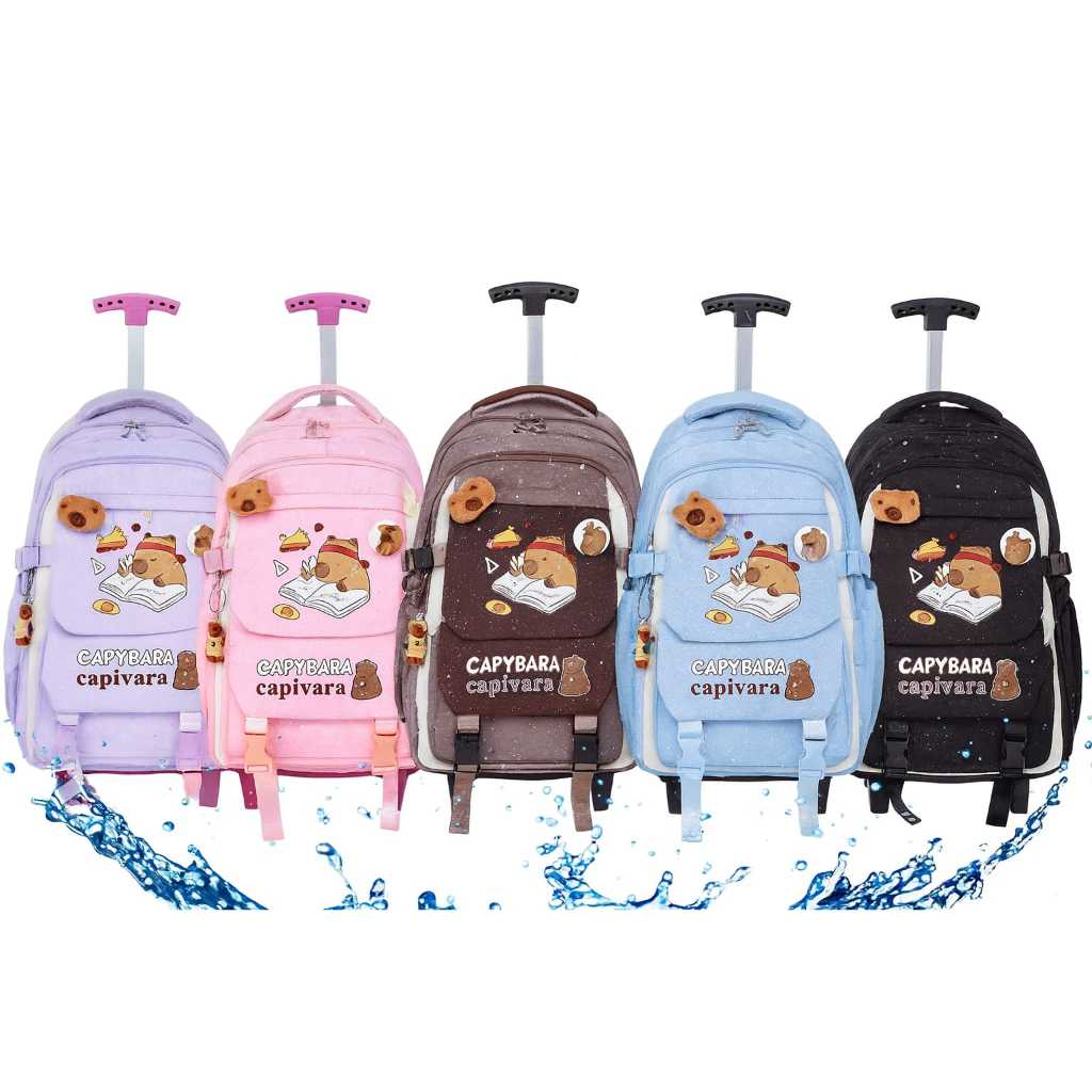 Mochila Com Rodinha Capivara Capybara Reforçada Lançamento Moda Juvenil Volta Às Aulas INPREMEAVEL em Oferta na Shopee